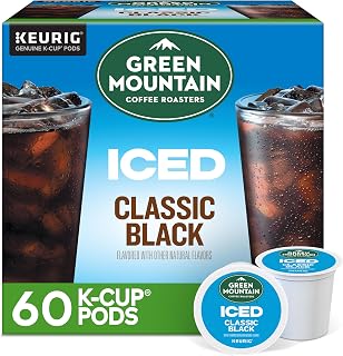 Green Mountain Coffee Roasters ICED Classic Black, Single Serve Keurig K-Cup Pods, Medium Roast Iced Coffee, 60 Count (6 Packs of 10)