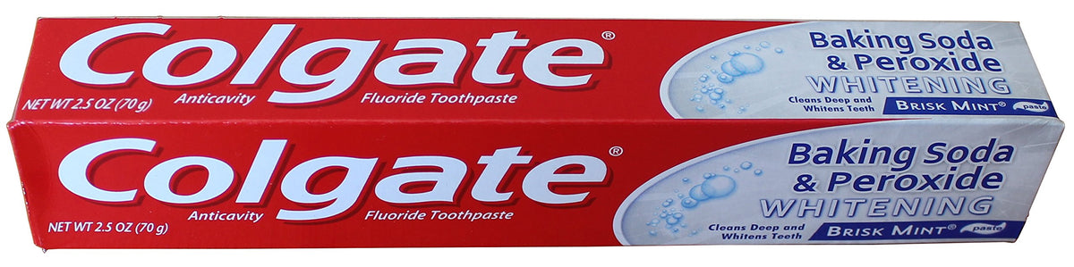 Baking Soda White Toothpaste by Colgate – 2.5 Ounce (Pack of 24), Pack of 24, Model 806302