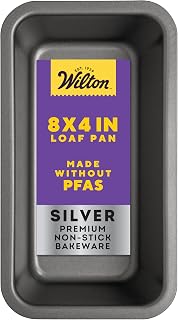 Wilton Silver Non-Stick Loaf Pan, Made Without PFAS, 8 x 4 in.