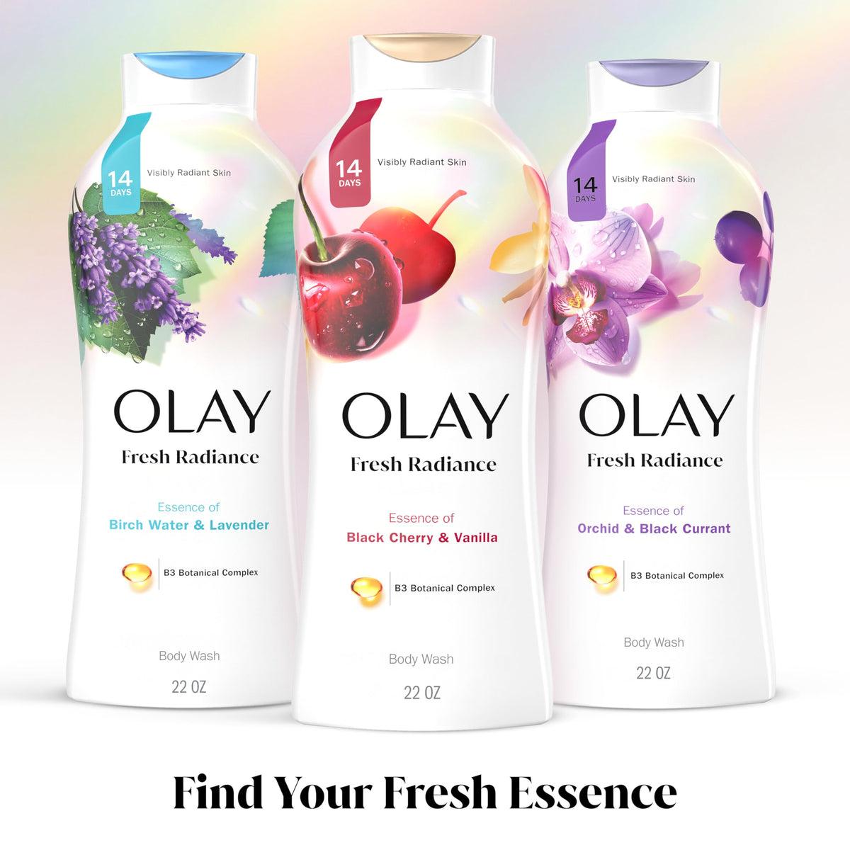 Olay Black Cherry and Vanilla / 22 Fl Oz (Pack of 4) / White Body Washes