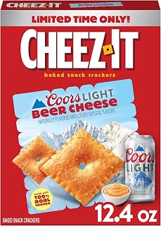 Cheez-It Coors Light Beer Cheese, Baked Snack Crackers, Party Snacks, 12.4oz Box