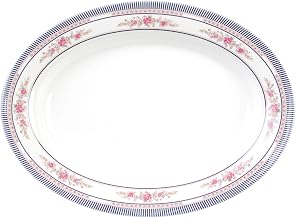 Thunder Group Rose melamine dinnerware collection 28 oz, 14 1/8" x 10 5/8" deep platter, comes in dozen