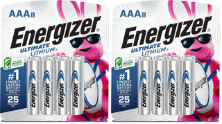 Ultimate Lithium AAA Batteries (16 Pack) by Energizer – AAA 8 Count (Pack of 2), Multicolor, Pack of 2, Model L92SBP-8