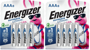 Ultimate Lithium AAA Batteries (16 Pack) by Energizer – AAA 8 Count (Pack of 2), Multicolor, Pack of 2, Model L92SBP-8
