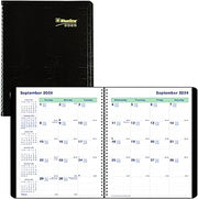 Blueline 2025 Plan & Link™ Essential Monthly Planner, 16 Months, September 2024 to December 2025, Twin-Wire Binding, 9.25" x 7.25", Black, English (C1200.81T-25)