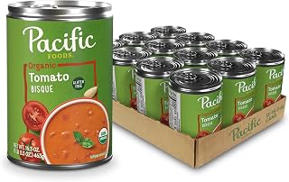 Pacific Foods Organic Tomato Bisque Soup, 16.3 oz Can (12 Pack)