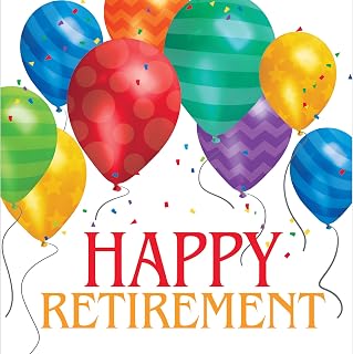 Creative Converting Retirement Multicolor Balloon Blast Luncheon Napkins - 16pcs
