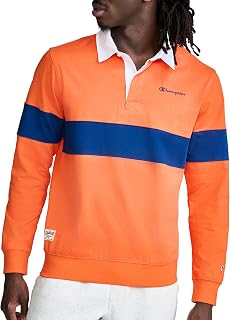 Champion Men's Striped Rugby Shirt, Standard Fit, 100% Cotton