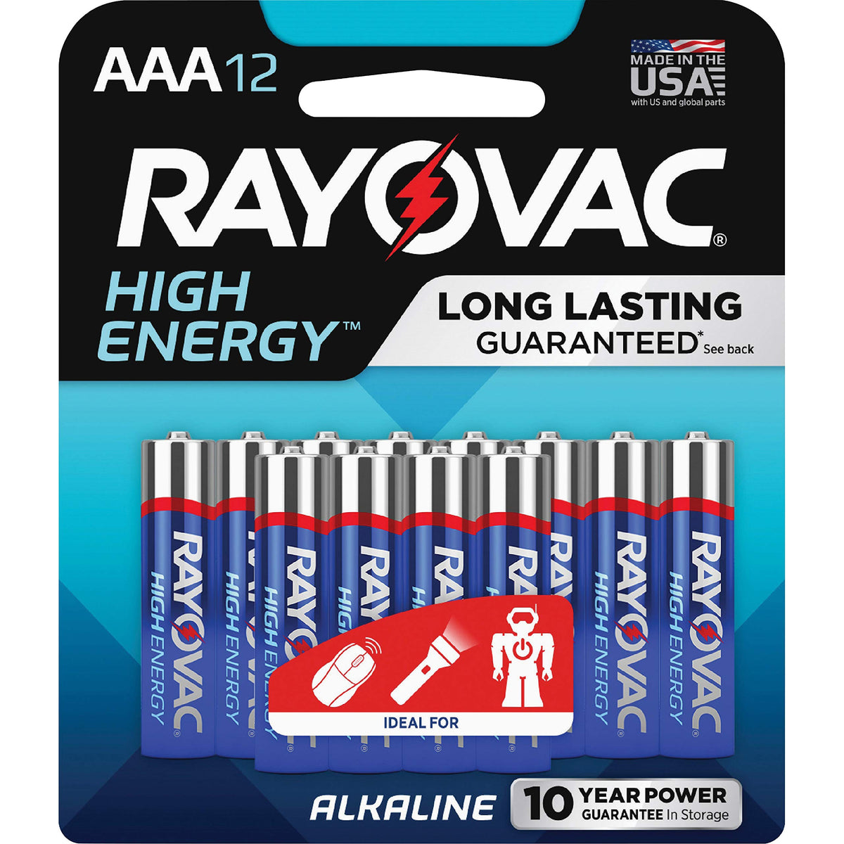 Alkaline AAA Batteries by Rayovac – Blue, Gray, Pack of 144, Model 82412KCT
