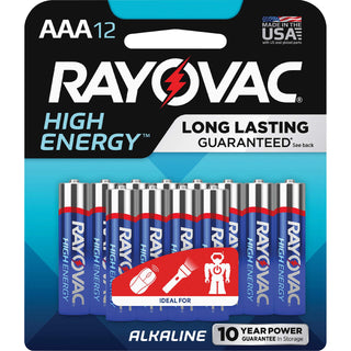 Alkaline AAA Batteries by Rayovac – Blue, Gray, Pack of 144, Model 82412KCT