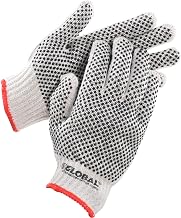 Global Industrial PVC Dot Knit Gloves, Double-Sided, Black, Small, 1-Dozen