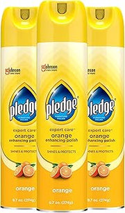 Pledge Enhancing Polish, Wood & Furniture Spray, Orange Scent, 9.7oz (Pack of 3)
