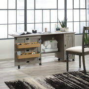 Sauder Mystic Oak / L: 40.08" x W: 19.45" x H: 28.5" / Tall Cabinet Sewing Storage