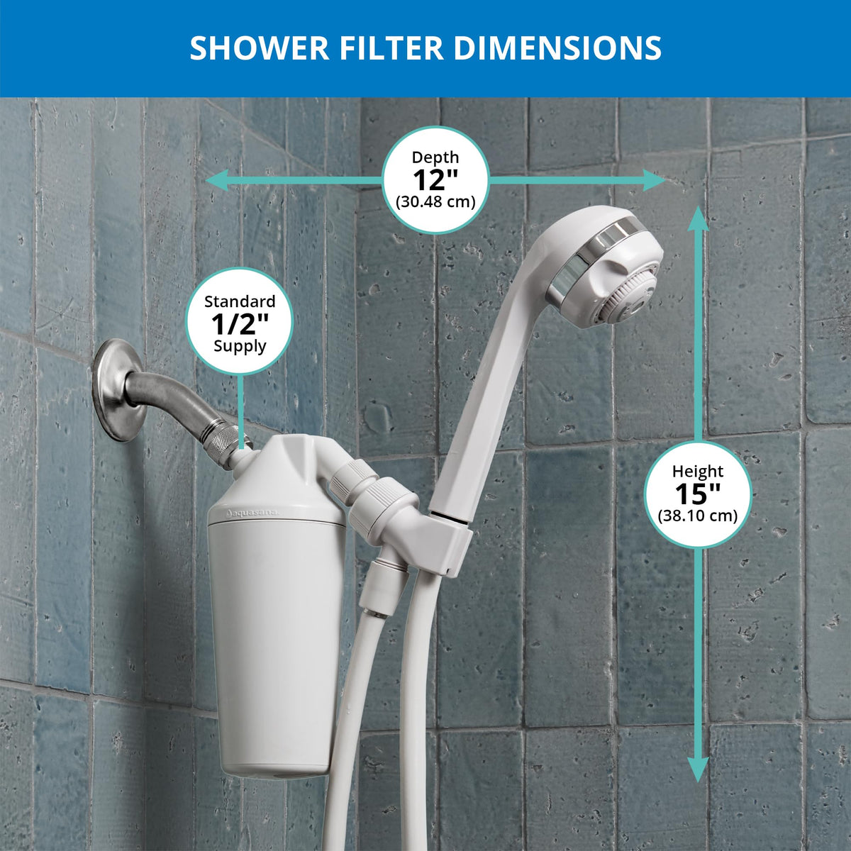 Aquasana Max Flow (2.5 GPM) / Handheld Shower Head Filter (White) / White Showerhead Filters