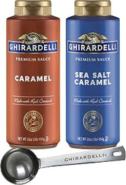 Caramel & Sea Salt Caramel Sauce with Ghirardelli Barista Spoon