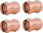 SharkBite 1-1/4 Inch Coupling, Copper Press Plumbing Fitting, Pack of 4, UPR0135X4