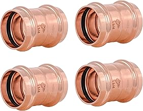 SharkBite 1-1/4 Inch Coupling, Copper Press Plumbing Fitting, Pack of 4, UPR0135X4