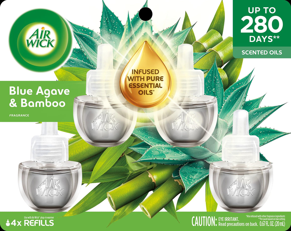 Plug In Refills by Air Wick – 0.67 Fl Oz (Pack of 4), Clear, Pack of 4, Model 6233801352