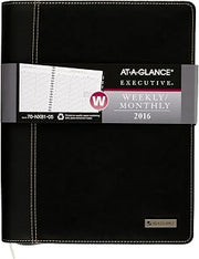 AT-A-GLANCE Weekly / Monthly Appointment Book / Planner 2016, Executive, 8-1/4 x 10-7/8 Inches, Black (70-NX81-05)