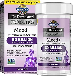 Garden of Life Dr. Formulated Mood+ Probiotic, 50 Billion CFU, Shelf Stable