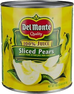 Del Monte Sliced Pears in 100 Percent Juice, 105 Ounce Can -- 6 per case.
