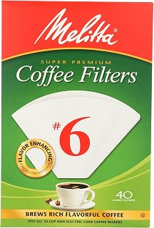 Melitta #6 Cone, White Coffee Filter, 40 count