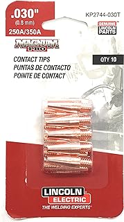 Lincoln Electric KP2744-030T Magnum PRO Copper Plus Tapered Contact Tips, 0.030-Inch, 10-Pack