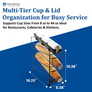 San Jamar 4 Tiers / Open Frame / Black Food Dispensers