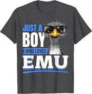 Funny Emu Animal Just A Boy Who Loves Emus T-Shirt