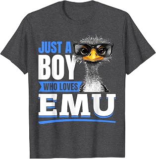 Funny Emu Animal Just A Boy Who Loves Emus T-Shirt