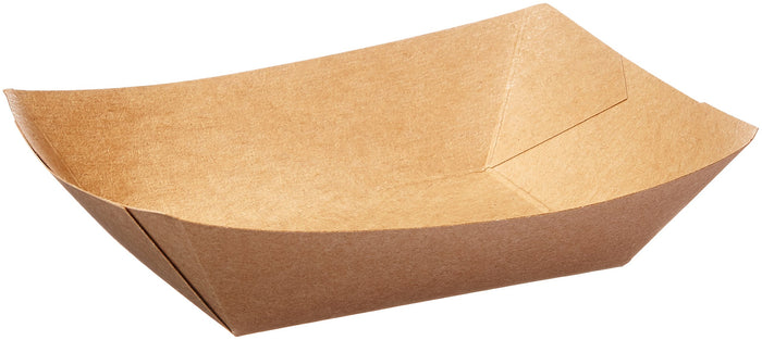 Bagcraft Papercon 300697 EcoCraft Grease Resistant Food Tray, 2-lb Capacity, 1-5/8" Length x 6-1/2" Width x 5" Height, Natural (Case of 1000)