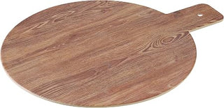 Yanco WD-109 Round Wooden Tray with Handle, 8.5" Diameter, Melamine, White Color, Pack of 24