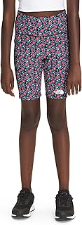 The North Face Girls' Printed Never Stop Bike Short, TNF Black Retro Poppy Print, X-Large Regular