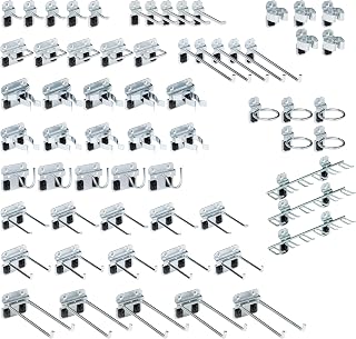 Triton Products LockHook Steel Pegboard Hook Accessories Kit - 63 Piece - Garage Storage and Organization, Silver