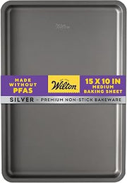 Wilton Silver Non-Stick Baking Sheet, Made Without PFAS, 15.25 x 10.25 in.