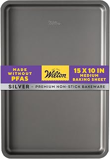 Wilton Silver Non-Stick Baking Sheet, Made Without PFAS, 15.25 x 10.25 in.
