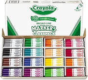 Crayola Non-Washable Classpack Markers, Broad Point, 16 Classic Colors, 256/Box