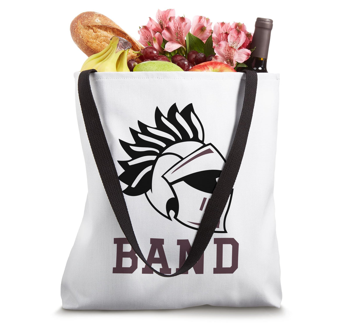 Curtis High School Warriors Band Tote Bag by Curtis High School, Staten Island, NY 10301 – 16 inches, White, Model RM8ANARGM0MUS_16INCHES