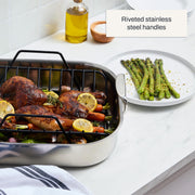 All-Clad Stainless Steel Roaster with Rack, 13 x 16 Inch, Silver