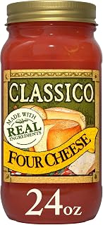CLASSICO Pasta Sauce, Four Cheese, 24 oz Jar