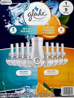 Glade Scented Oil Refills - 5 Sky & Sea Salt + 4 Sunshine Citrus + 1 Warmer