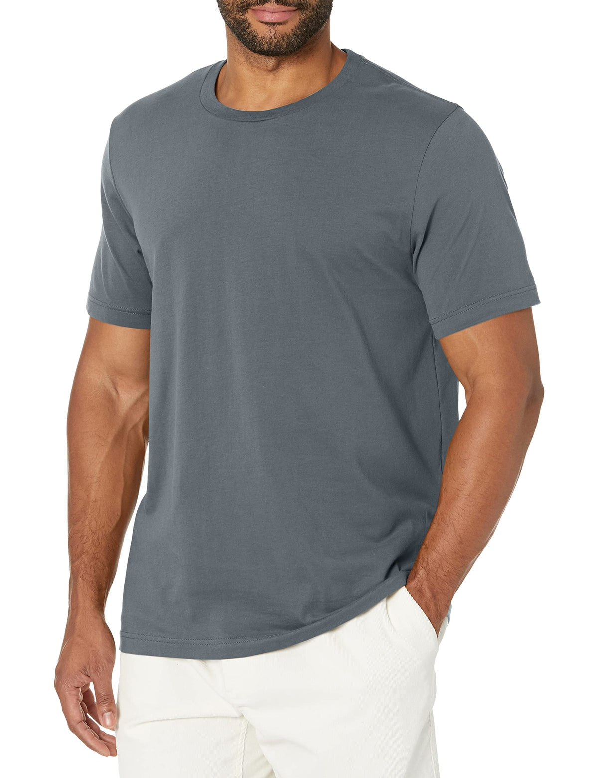 Bella + Canvas Medium / Steel Blue / Airlume Cotton Crew Tee T-Shirts