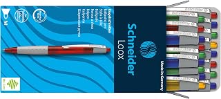 Schneider Loox Mechanical Ballpoint Pen with Soft-Grip Handle M-Tip Blue Indelible Assorted Pack of 20