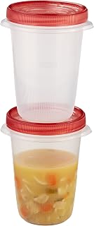 Rubbermaid TakeAlongs Twist & Seal Food Storage Containers, Tint Chili, 4 Cup, 2 Count