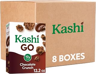Kashi GO Cold Breakfast Cereal, Fiber Cereal, Vegan Protein, Chocolate Crunch (8 Boxes)
