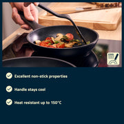 by ZWILLING Breeze Frying Pan 24 cm with Non-Stick Ceramic Coating Suitable for Induction Cookers by HENCKELS – 24 cm, 1.63 liters, Ceramic Aluminium, Schwarz, Model 1033204