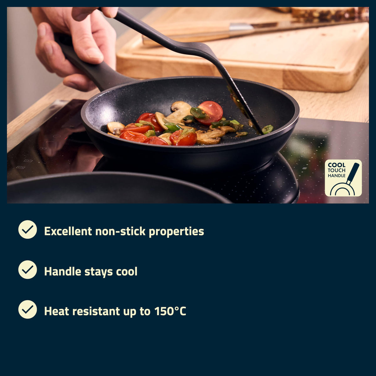 by ZWILLING Breeze Frying Pan 24 cm with Non-Stick Ceramic Coating Suitable for Induction Cookers by HENCKELS – 24 cm, 1.63 liters, Ceramic Aluminium, Schwarz, Model 1033204