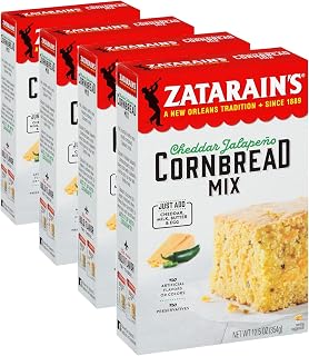 Zatarain's Cheddar Jalapeño Cornbread Mix, 12.5 oz (Pack of 4)