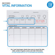 White Guest Check Pads (100 Count) - 1 Part Guest Check Pads - Server Notepads and Waitress Order Pads - Check Pads for Diners by Stock Your Home – 4.25 x 7.75, Paper, Model 1690
