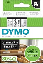 DYMO 53713 D1 High-Performance Polyester Removable Label Tape, 1" x 23 ft, Black on White